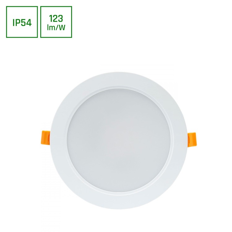 DURE 3 Downlight 18W CW 230V 110st IP54 IK06 170x34 białe Biały okrągłe okrągła Zasilacz zintegrowany SLI043008CW_PW SPECTRUM LED