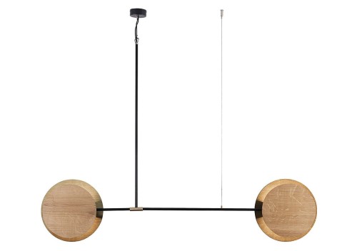 Lampa sufitowa wisząca Industrialna Loft MINIMAL II zwis 9375 NOWODVORSKI Lighting E27 x2 oświetleniowa żyrandol nowoczesna metal drewno sklejka dębowy OAK podwójna Inspiracje Premium
