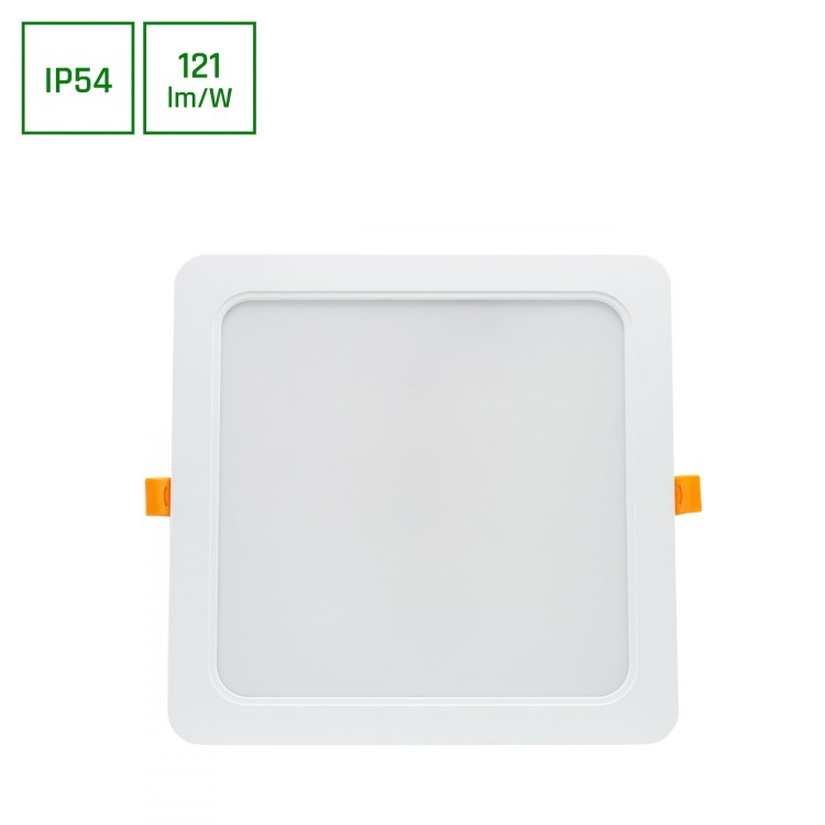DURE 3 Downlight 24W WW 230V 110st IP54 IK06 220x220x34 Biały Kwadratowa Zasilacz zintegrowany SLI043012WW_PW SPECTRUM LED