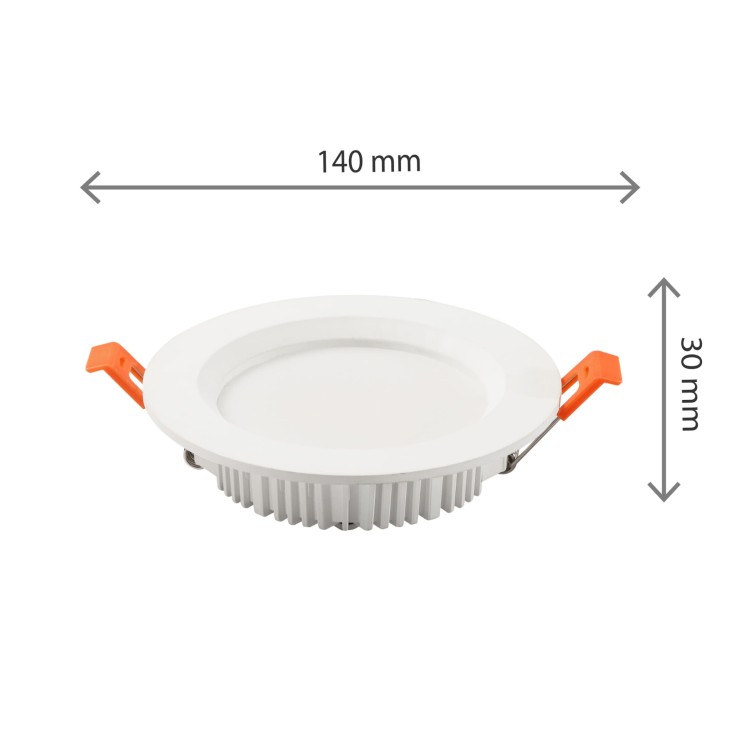 DURE 3 MAX Downlight 12W CW 230V 110st IP44 IK06 Fi140x30 Biały okrągły 5 Lat Gwarancji SLI043013CW_PW SPECTRUM LED