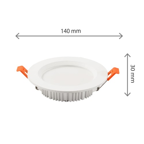 DURE 3 MAX Downlight 12W WW 230V 110st IP44 IK06 Fi140x30 Biały okrągły 5 Lat Gwarancji SLI043013WW_PW SPECTRUM LED