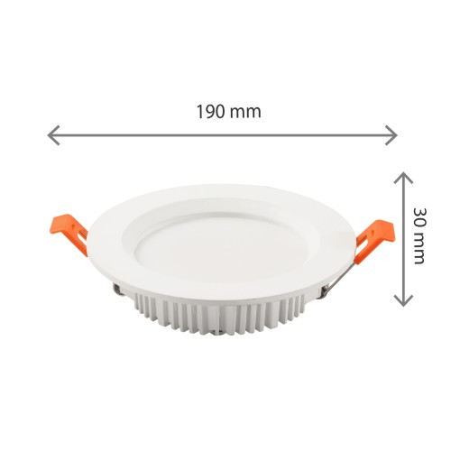 DURE 3 MAX Downlight 18W NW 230V 110st IP44 IK06 Fi190x30 Biały okrągły 5 Lat Gwarancji SLI043014NW_PW SPECTRUM LED