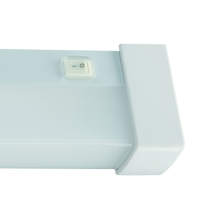 AQUATICA 15W NW 230V 150st IP44 596x46x63 Biały Kwadratowa końcówka, włącznik SLI043017NW_PW SPECTRUM LED lampa oprawa podszafkowa do kuchni nad blat z do łazienki włącznikiem