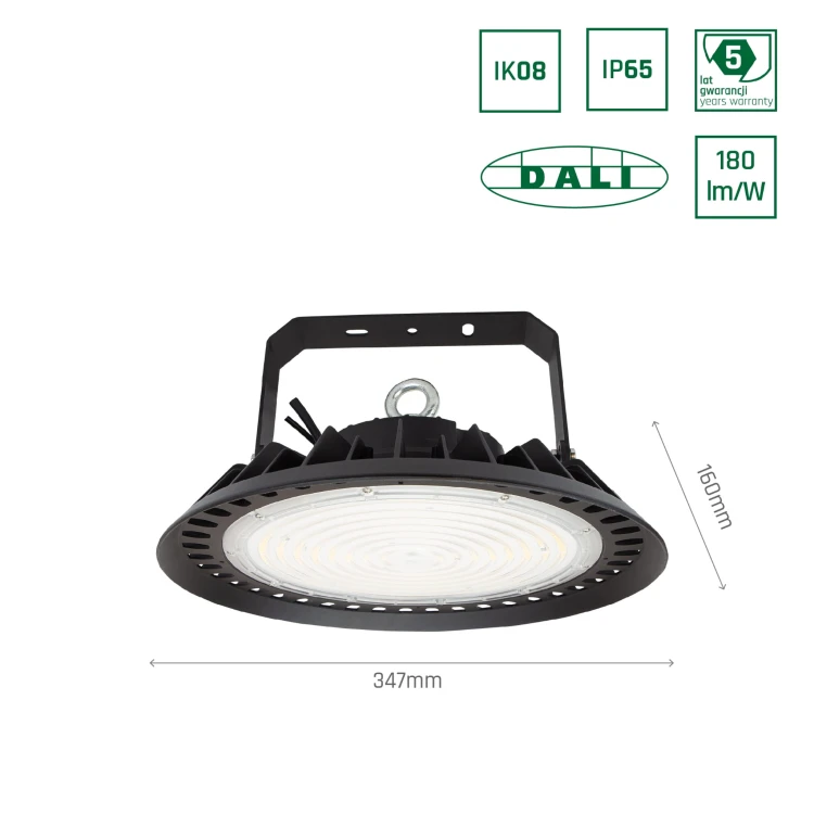 PLATEO 3 HIGH BAY 200W NW 230V 90ST IP65 IK08 347X160MM Czarny 5 Lat Gwarancji DALI SLI044016NW_PW_DALI SPECTRUM LED