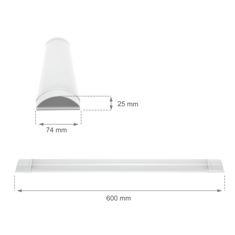 VIGA Liniowa 600mm 18W CW 230V 120st IP20 76x600x26mm Biały SLI045003CW_PW SPECTRUM LED