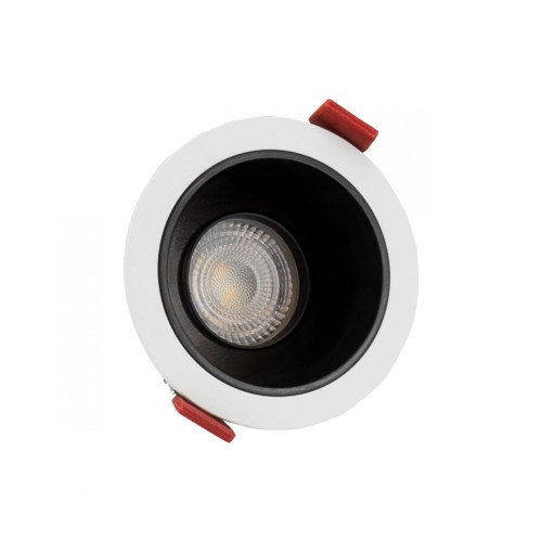 Oprawa sufitowa FIALE COMFORT ANTI-GLARE GU10 Oczko GU10 250V IP20 FI85x50mm białe Biały okrągłe okrągła Środek czarny Ruchoma SLIP001017 SPECTRUM LED podtynkowa