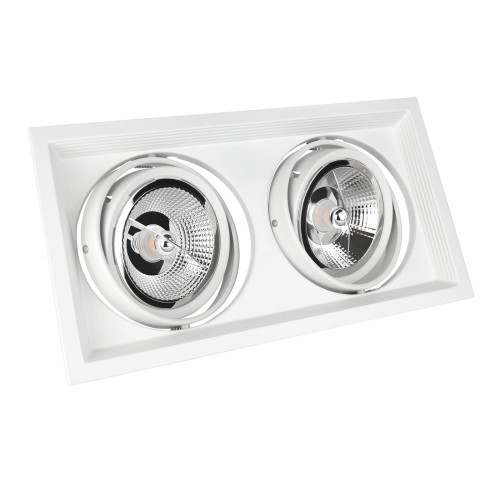Oprawa sufitowa downlight MDD MAXI DUE GU10 X 2 AR111 250V IP20 186x336x43mm Biały SLIP002008 SPECTRUM LED podtynkowa