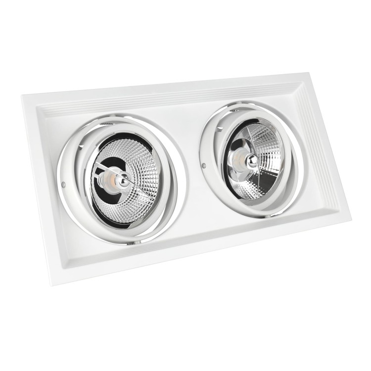Oprawa sufitowa downlight MDD MAXI DUE GU10 X 2 AR111 250V IP20 186x336x43mm Biały SLIP002008 SPECTRUM LED podtynkowa