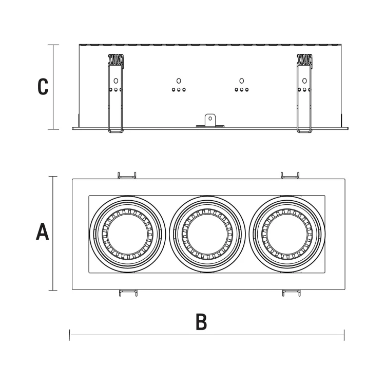 MODERN DAY MINI GU10 X 3 GU10 250V IP20 112x289x115mm Biały, Środek Czarny SLIP002013 SPECTRUM LED