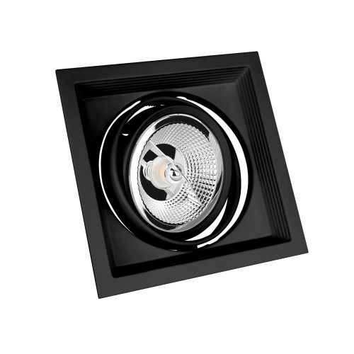 Oprawa sufitowa downlight MDD MAXI UNO GU10 X 1 AR111 250V IP20 186x186x43mm Czarna Czarny SLIP002016 SPECTRUM LED podtynkowa