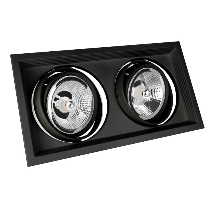 Oprawa sufitowa downlight MDD MAXI DUE GU10 X 2 AR111 250V IP20 186x336x43mm Czarny SLIP002017 SPECTRUM LED podtynkowa