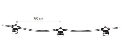 Lampki ogrodowe Girlanda Łańcuch Party do Ogrodu wymienne Żarówki FESTOON LIGHTS 15XE27 7872 NOWODVORSKI Lighting 9m IP65 Dekoracyjny 15 x LED E27 Dekoracja sznur czarny Inspiracje Premium