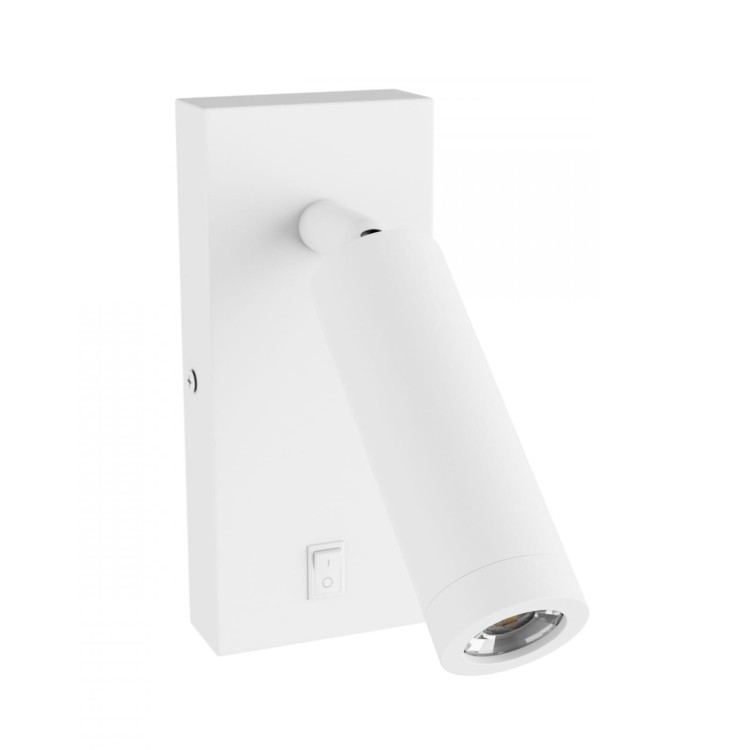 Kinkiet z włącznikiem MADARA SLIM MR11 SWITCH 230V IP20 38x95 + baza 140x60x25 Biały SLIP003039 SPECTRUM LED do sypialni