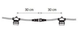 Sznur kabel zasilający do Lampek ogrodowych Girland Łańcucha Party do Ogrodu z wymiennymi Żarówkami POWER CORD FOR FESTOON LIGHTS 7871 NOWODVORSKI Lighting 2,5m IP65 IP44 Dekoracyjny Dekoracja przewód czarny Inspiracje Premium