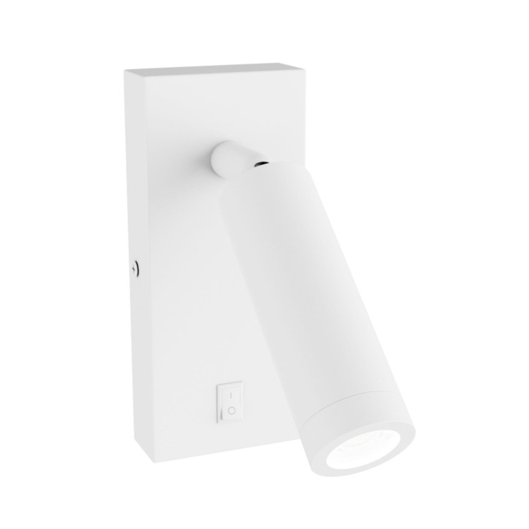 Kinkiet z włącznikiem MADARA SLIM MR11 SWITCH 230V IP20 38x95 + baza 140x60x25 Biały SLIP003039 SPECTRUM LED do sypialni