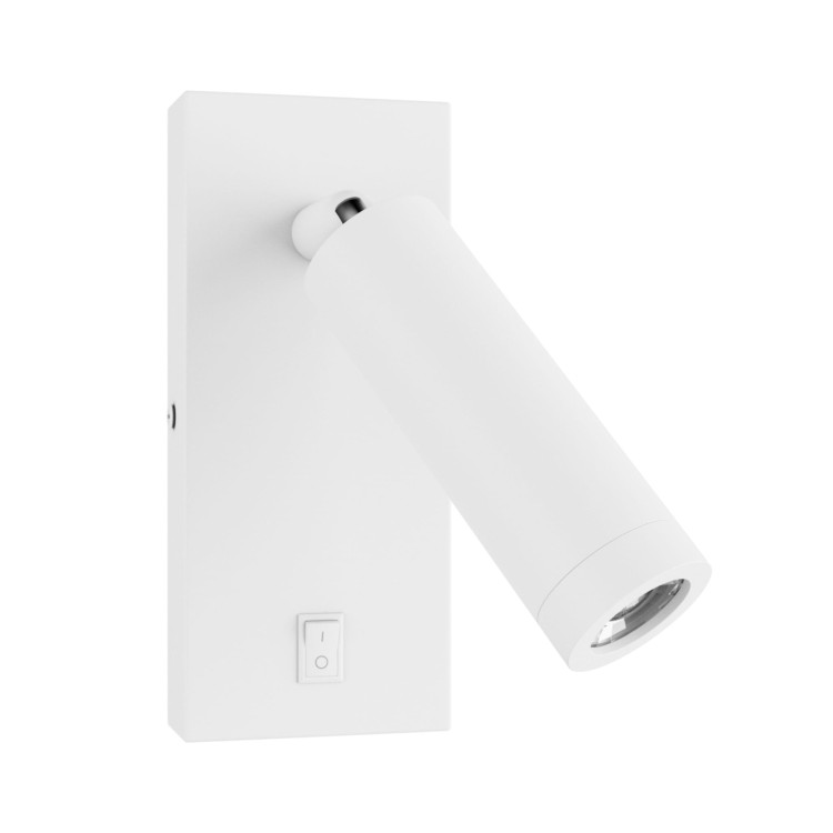 Kinkiet z włącznikiem MADARA SLIM MR11 SWITCH 230V IP20 38x95 + baza 140x60x25 Biały SLIP003039 SPECTRUM LED do sypialni