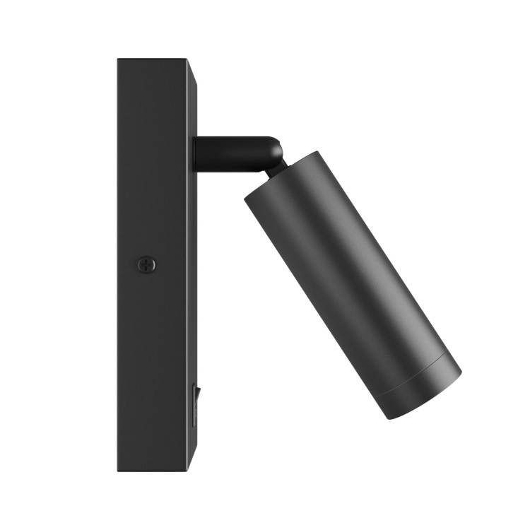 Kinkiet z włącznikiem MADARA SLIM MR11 SWITCH Kinkiet 230V IP20 38x95 + baza140x60x25 Czarny SLIP003040 SPECTRUM LED do sypialni