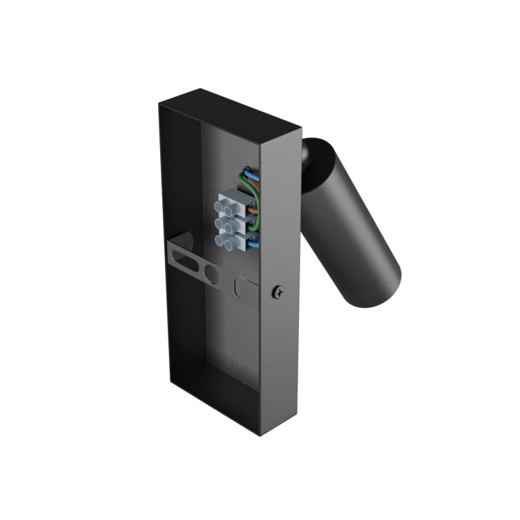 Kinkiet z włącznikiem MADARA SLIM MR11 SWITCH Kinkiet 230V IP20 38x95 + baza140x60x25 Czarny SLIP003040 SPECTRUM LED do sypialni