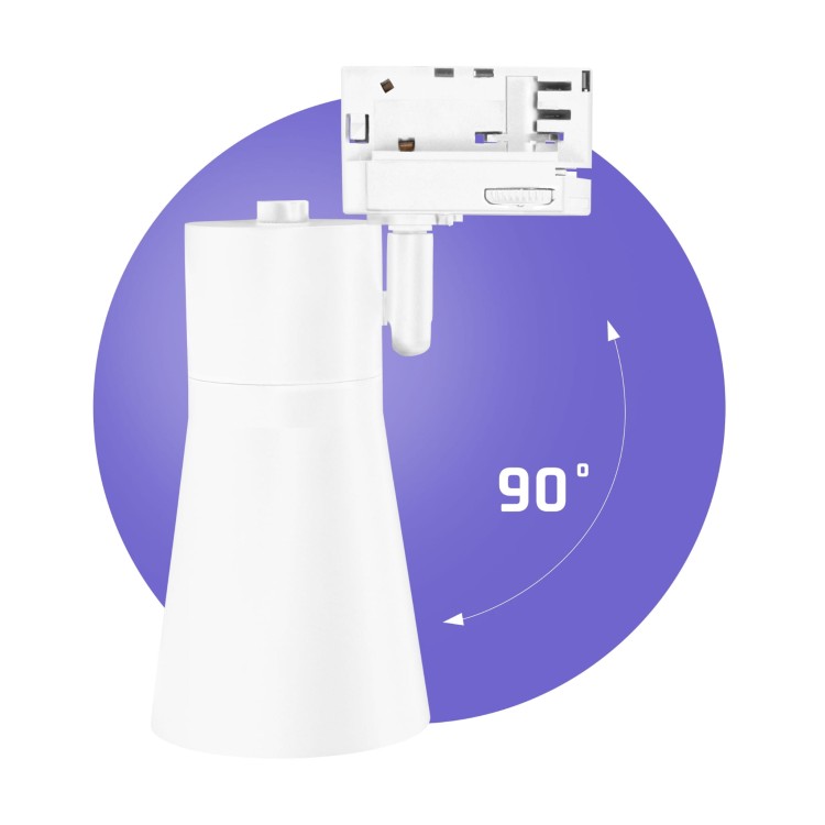 Lampa szynowa Reflektor szynowy MADARA SCANDI GU10 na Szynoprzewód 3F 250V IP20 80x140x180 Biały SLIP003043 SPECTRUM LED szynoprzewodu