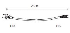Sznur kabel zasilający do Lampek ogrodowych Girland Łańcucha Party do Ogrodu z wymiennymi Żarówkami POWER CORD FOR FESTOON LIGHTS 7871 NOWODVORSKI Lighting 2,5m IP65 IP44 Dekoracyjny Dekoracja przewód czarny Inspiracje Premium