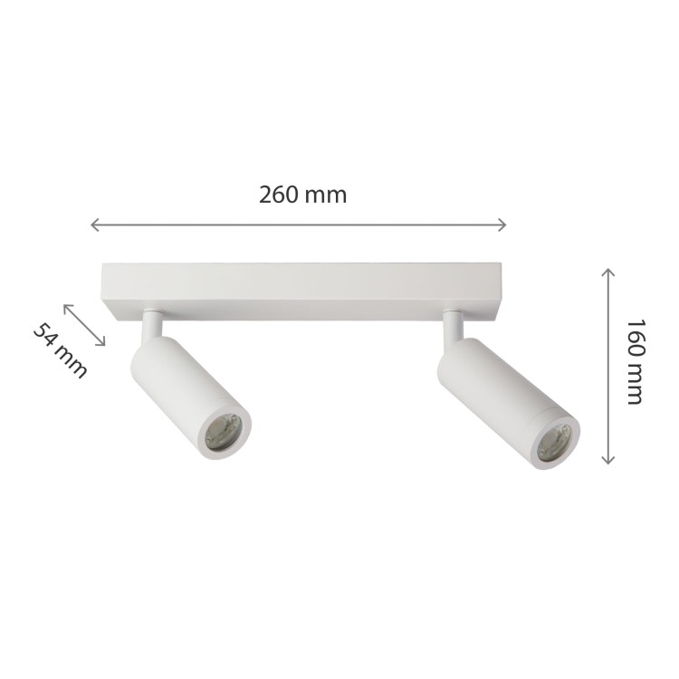 Lampa sufitowa MADARA SLIM 2 X MR11 BAZA 230V IP20 260x54x160 Biały Ruchoma SLIP003047 SPECTRUM LED listwa natynkowa