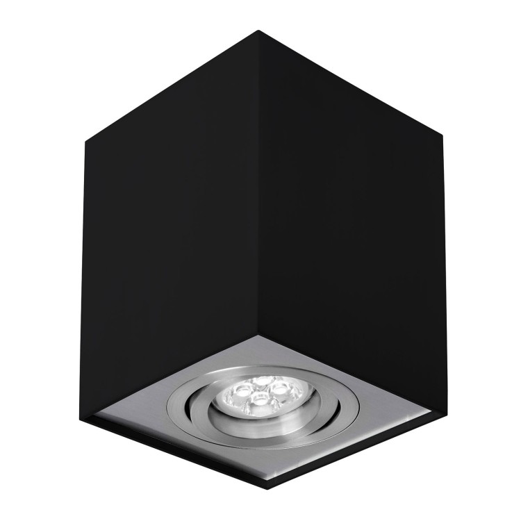 CHLOE GU10 Natynkowa GU10 250V IP20 97x97x125mm Czarny/Srebrny kwadratowe Ruchoma SLIP004006 SPECTRUM LED spot