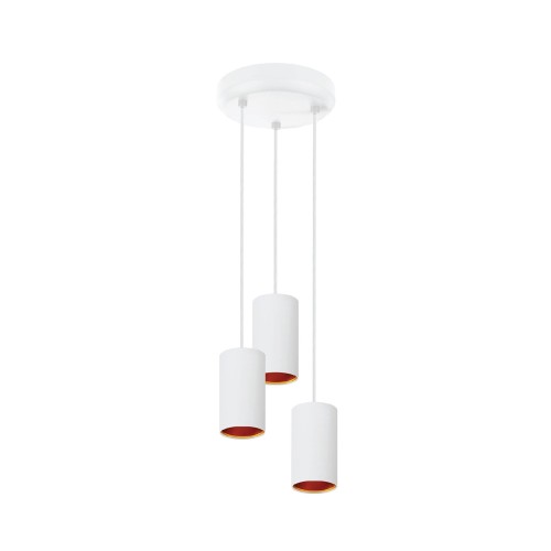 CHLOE GU10 X 3 GU10 Zwieszana 250V IP20 3x70x125mm Biały Złoty okrągła baza okrągła SLIP005005 SPECTRUM LED