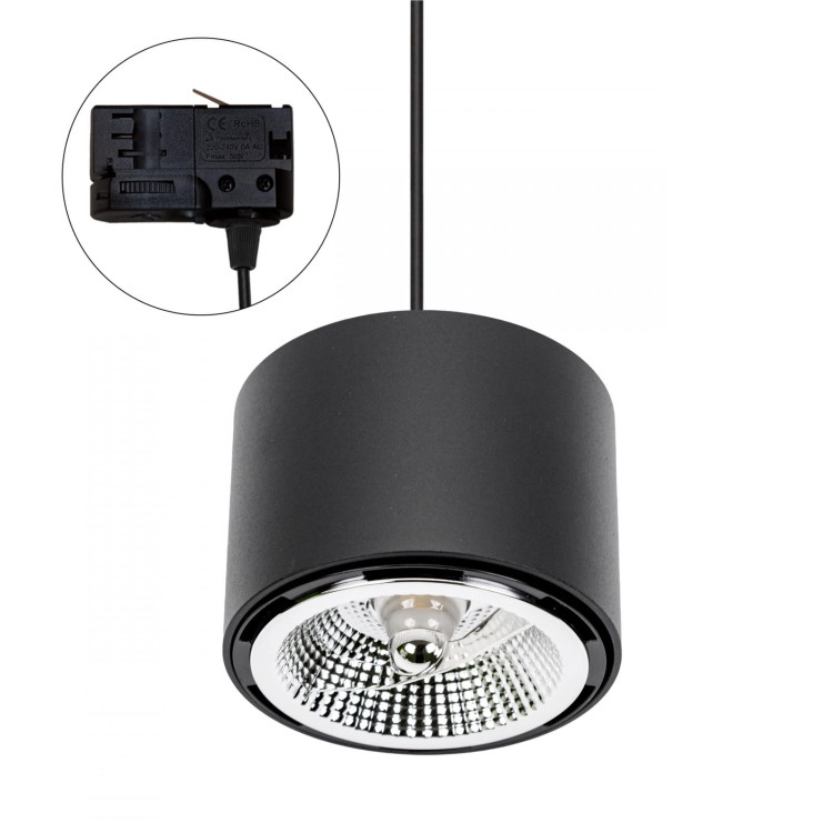 Lampa szynowa wisząca CHLOE AR111 Natynkowa GU10 250V IP20 120x85mm Czarny okrągła nieruchoma TRACK SLIP005011_TRACK SPECTRUM LED szynoprzewodu