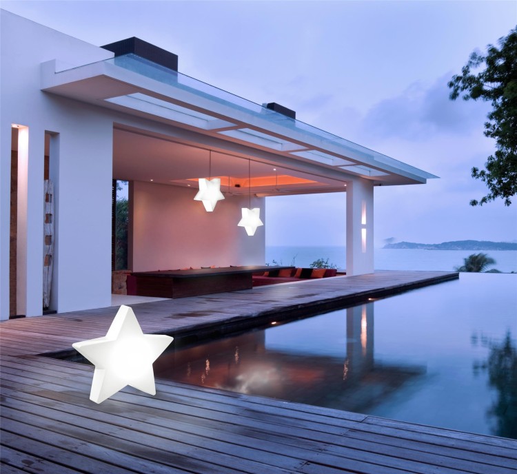 Lampa Ogrodowa Gwiazda 49cm STAR 9426 NOWODVORSKI Lighting E27 230V IP44 zewnętrzna Boże Narodzenie ozdoba świecąca gwiazdka dekoracja świąteczna elektryczna przenośna do ogrodu na taras biała Inspiracje Premium