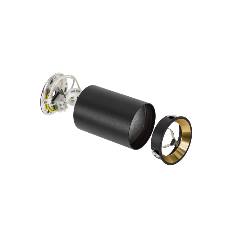 CHLOE GU10 MINI Natynkowa GU10 250V IP20 70x100mm Czarny, Środek Złoty okrągła SLIP005016 SPECTRUM LED spot