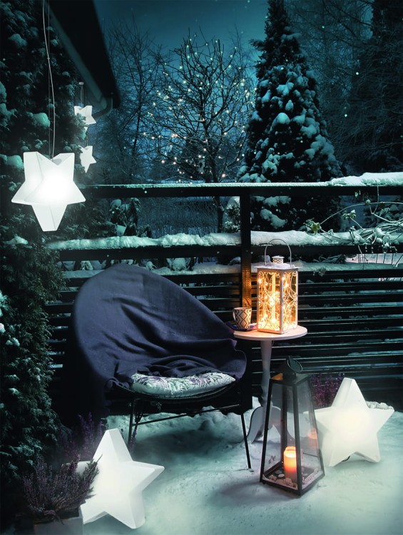 Lampa Ogrodowa Gwiazda 49cm STAR 9426 NOWODVORSKI Lighting E27 230V IP44 zewnętrzna Boże Narodzenie ozdoba świecąca gwiazdka dekoracja świąteczna elektryczna przenośna do ogrodu na taras biała Inspiracje Premium