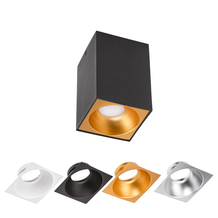CHLOE ELEMENTO Natynkowa GU10 250V IP20 95x95x138mm Czarny kwadratowe SLIP005019 SPECTRUM LED spot