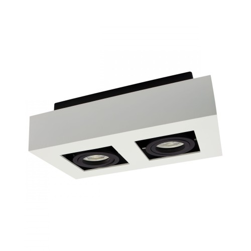 Oprawa sufitowa downlight MIRORA GU10 X2 Natynkowa GU10 250V IP20 255X145X85 mm Biały Czarny Prostokątna Ruchoma SLIP005046 SPECTRUM LED