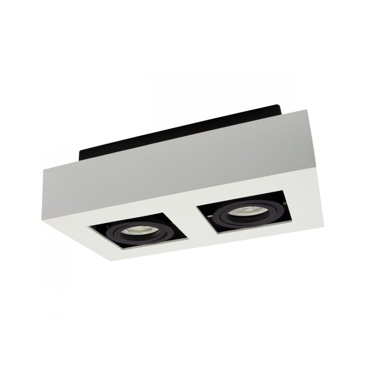 Oprawa sufitowa downlight MIRORA GU10 X2 Natynkowa GU10 250V IP20 255X145X85 mm Biały Czarny Prostokątna Ruchoma SLIP005046 SPECTRUM LED