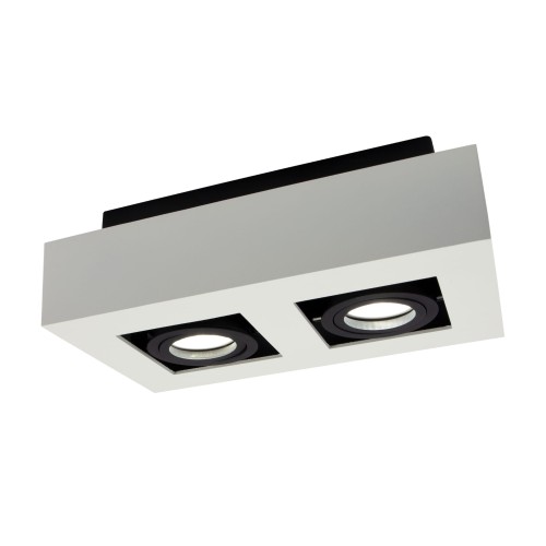 Oprawa sufitowa downlight MIRORA GU10 X2 Natynkowa GU10 250V IP20 255X145X85 mm Biały Czarny Prostokątna Ruchoma SLIP005046 SPECTRUM LED