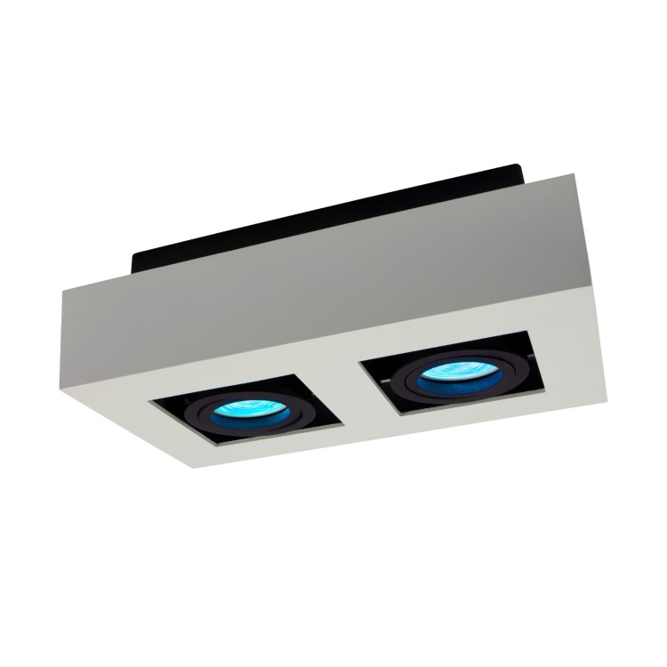 Oprawa sufitowa downlight MIRORA GU10 X2 Natynkowa GU10 250V IP20 255X145X85 mm Biały Czarny Prostokątna Ruchoma SLIP005046 SPECTRUM LED