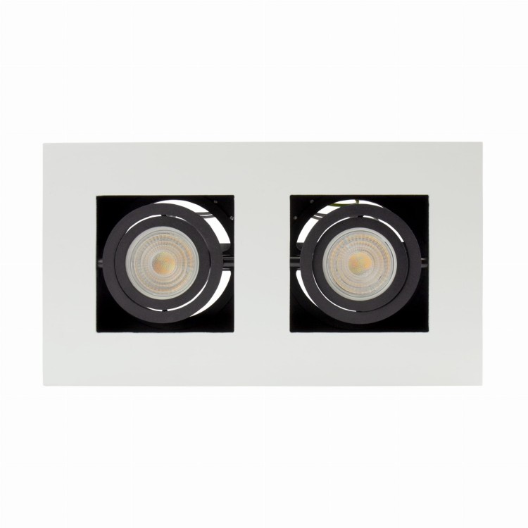 Oprawa sufitowa downlight MIRORA GU10 X2 Natynkowa GU10 250V IP20 255X145X85 mm Biały Czarny Prostokątna Ruchoma SLIP005046 SPECTRUM LED