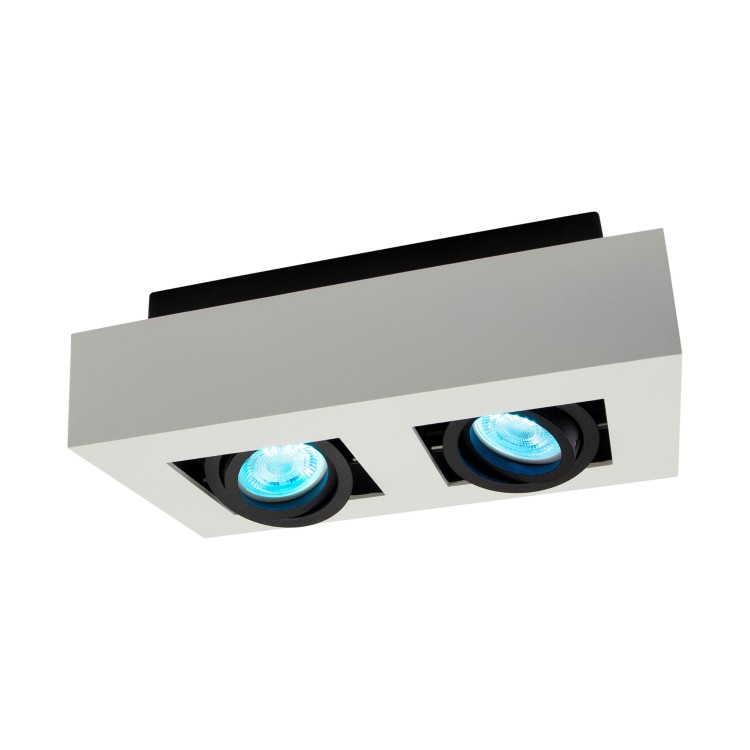 Oprawa sufitowa downlight MIRORA GU10 X2 Natynkowa GU10 250V IP20 255X145X85 mm Biały Czarny Prostokątna Ruchoma SLIP005046 SPECTRUM LED