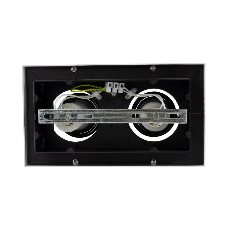 Oprawa sufitowa downlight MIRORA GU10 X2 Natynkowa GU10 250V IP20 255X145X85 mm Biały Czarny Prostokątna Ruchoma SLIP005046 SPECTRUM LED