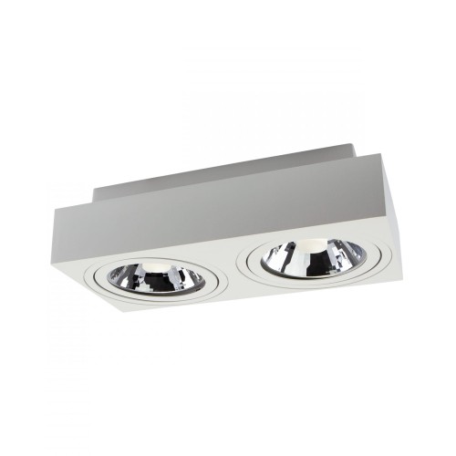Oprawa sufitowa downlight MIRORA AR111 X2 Natynkowa GU10 250V IP20 293X145X 85mm Biały Prostokątna Ruchoma SLIP005049 SPECTRUM LED