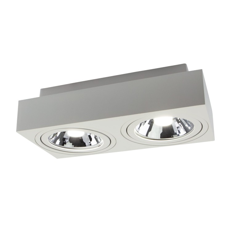 Oprawa sufitowa downlight MIRORA AR111 X2 Natynkowa GU10 250V IP20 293X145X 85mm Biały Prostokątna Ruchoma SLIP005049 SPECTRUM LED