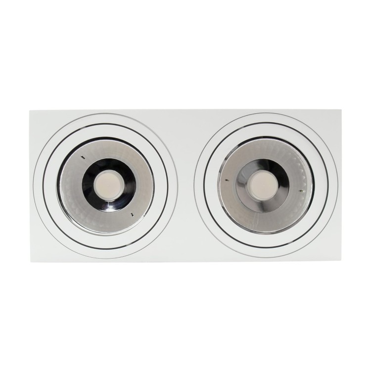 Oprawa sufitowa downlight MIRORA AR111 X2 Natynkowa GU10 250V IP20 293X145X 85mm Biały Prostokątna Ruchoma SLIP005049 SPECTRUM LED