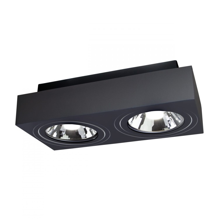 Oprawa sufitowa downlight MIRORA AR111 X2 Natynkowa GU10 250V IP20 293X145X 85mm Czarny Prostokątna Ruchoma SLIP005050 SPECTRUM LED