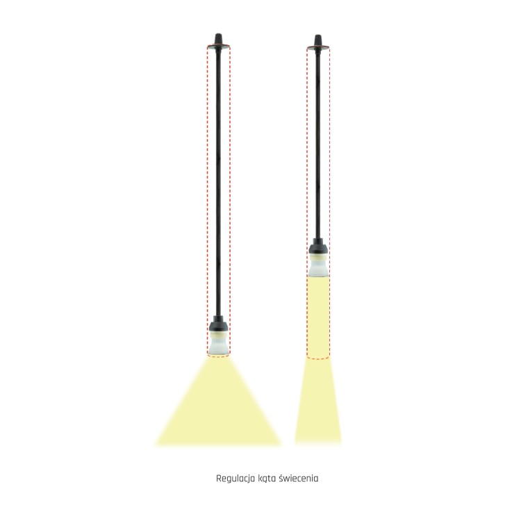 Lampa szynowa wisząca punktowa CHLOE SLIM MR11 Zwieszana Szynoprzewód 3F 250V IP20 40x500+1m kabel Czarny regulowany kąt świecenia SLIP005052 SPECTRUM LED szynoprzewodu