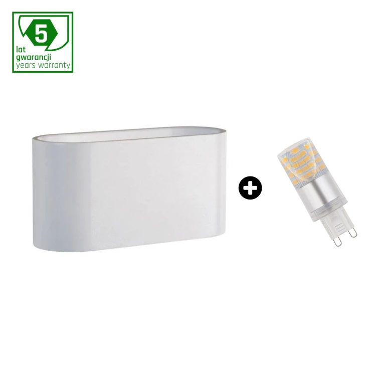 Pakiet 5 Lat Gwarancji: Oprawa SQUALLA G9 biała + Żarówka LED G9 4W CW ( SLIP006009 + WOJ+14435 ) SLIP006009_WOJ+14435 SPECTRUM LED
