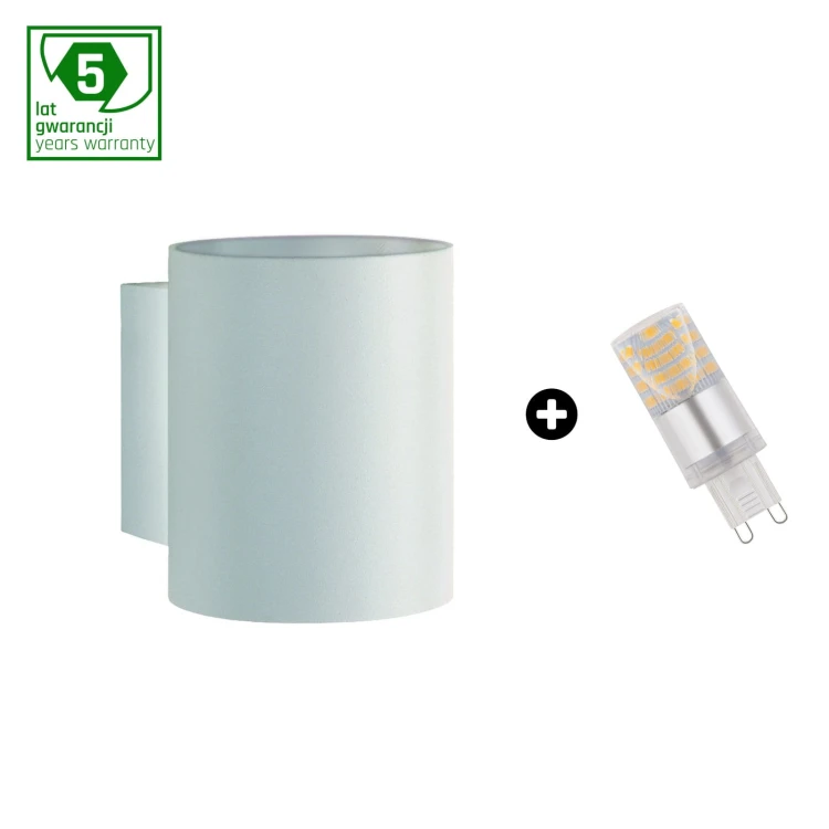 Pakiet 5 Lat Gwarancji: Oprawa SQUALLA G9 tuba biała + Żarówka LED G9 4W CW ( SLIP006011 + WOJ+14435 ) SLIP006011_WOJ+14435 SPECTRUM LED