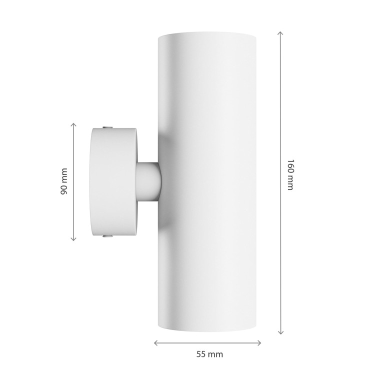 Lampa ścienna SQUALLA VARIOSA TUBO 2XGU10 Kinkiet 230V IP20 55X160X90mm białe Biały okrągłe okrągła SLIP006017 SPECTRUM LED