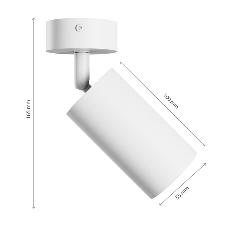 Lampa ścienno-sufitowa SQUALLA VARIOSA GU10 Kinkiet 230V IP20 55x100x165MM białe Biały okrągłe okrągła SLIP006019 SPECTRUM LED