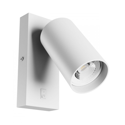 Kinkiet z włącznikiem SQUALLA VARIOSA SWITCH GU10 230V IP20 55x100MM białe Biały okrągłe okrągła SLIP006021 SPECTRUM LED do sypialni