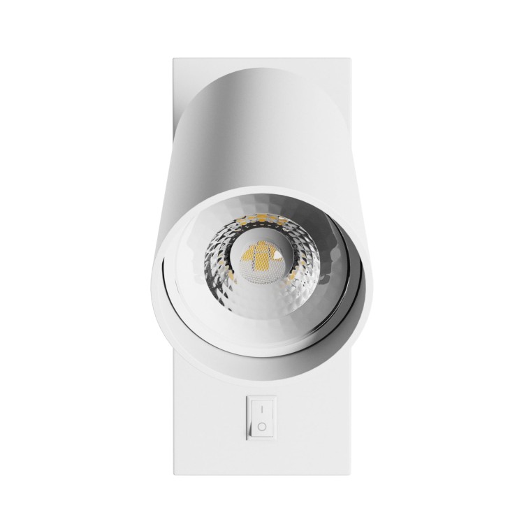 Kinkiet z włącznikiem SQUALLA VARIOSA SWITCH GU10 230V IP20 55x100MM białe Biały okrągłe okrągła SLIP006021 SPECTRUM LED do sypialni